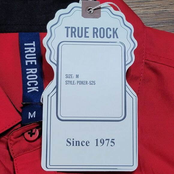 True Rock SS Full Button Shirt Red & Black - Size Medium NWT - Picture 6 of 6